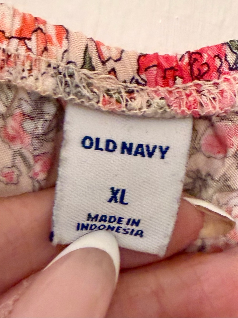 Old Navy Floral Spaghetti Strap Dress in Pink, Orange & Cream - Picture 2 of 2